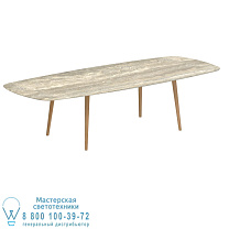 STYLETTO СТАНДАРТНЫЙ ОБЕДЕННЫЙ СТОЛ 300X120CM НОГИ ИЗ ТИКА КЕРАМИЧЕСКАЯ СТОЛЕШНЯ TRAVERTINO Royal Botania