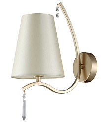 RENATA AP1 GOLD Crystal Lux RENATA настенное бра с тканевым абажуром и изогнутым металлическим держателем цвета золота