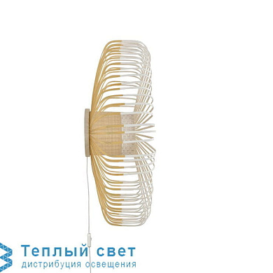 настенный светильник из светлого дерева с радиальной структурой