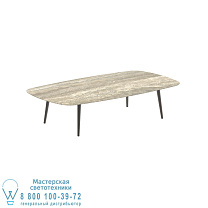 ВЫСОКИЙ СТОЛ STYLETTO LOUNGE 220x120CM, АЛЮМИНИЕВЫЕ НОЖКИ, БРОНЗОВАЯ КЕРАМИЧЕСКАЯ СТОЛЕШНИЦА TRAVERTINO Royal Botania