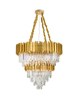 Gold Metal & Crystal LED E14 20x5 Watt 100-240 Volt IP20 Bulb Excluded D: 85 H: 120 cm Crystals: 18cm: 143pcs 15cm: 143pcs