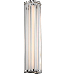 CHD2926PN-CG Visual Comfort Kean настенное бра с цилиндрическим корпусом из стеклянных трубок и никелевым основанием