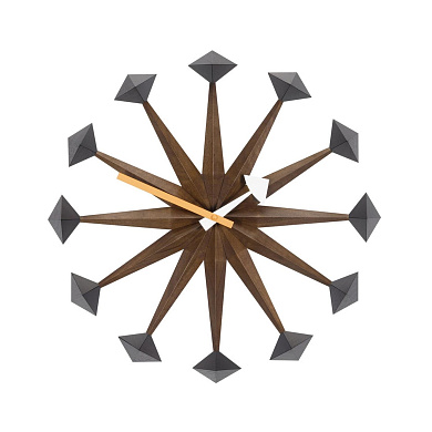 20161801 Polygon Vitra Настенные часы из орехового дерева с лучами