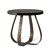 Fig Table Burnt Silver with Black Lacquer top Porta Romana