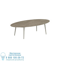 НИЗКИЙ ОБЕДЕННЫЙ СТОЛ STYLETTO 320X140CM АЛЮМИНИЕВЫЕ НОЖКИ ГРИБНАЯ КЕРАМИЧЕСКАЯ СТОЛ TERRA SABBIA Royal Botania