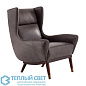 Ophelia Lounge Chair Graphite Leather Dark Walnut мягкое сиденье Arteriors 8107 — фото 2