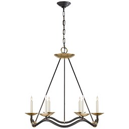 S5040AI Visual Comfort Choros двухъярусная люстра из старинного металла с латунными вставками и рожковыми держателями