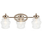 Janiel 24" 3 Light Vanity Light with Clear Glass Polished Nickel настенный светильник 55039PN Kichler — фото 3