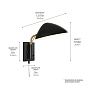 Rico 11.5 Inch 1 Light Plug-In Wall Sconce in Matte Black and Natural Brass настенный светильник 37538 Kichler