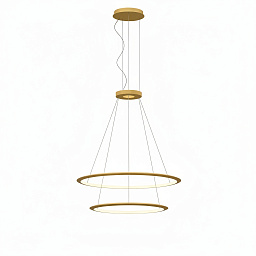 CD4M-00X9AZOUEF Leds C4 Circular подвесная люстра с двойными кольцами золотистая