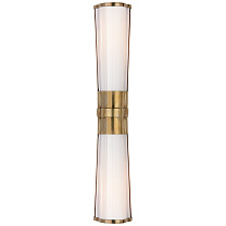 Carew Linear Sconce антично-патинированная латунь с белым стеклом