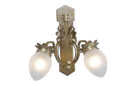 PP-510 Patinas lighting Lyon бра из латуни на два плафона с литой планкой