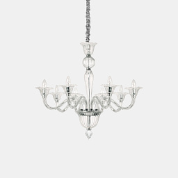199382 Ideal lux Brigitta подвесная люстра с восемью рожками из прозрачного стекла