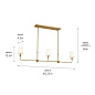 Pallas 48.25" 3 Light Linear Chandelier Brushed Natural Brass люстра 52519BNB Kichler — фото 11