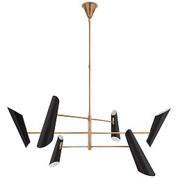 ARN5411HAB-BLK Visual Comfort Franca люстра с шестью коническими плафонами и каркасом из антикварной латуни