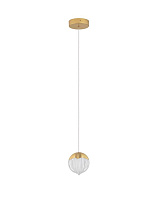 Triac Dimmable Gold Aluminium & Cloud Glass LED 5Watt 220-240Volt 315Lm IP20 3000K D:12 H:200 cm