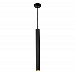 64784N50 Linea Light Group Baton подвесная цилиндрическая люстра в чёрно-золотом исполнении с направленным светом