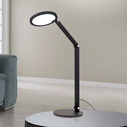 LA 4-1317 schwarz Orion Fati настольная LED-лампа с круглым поворотным модулем и чёрным основанием