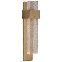 Brock Medium Sconce мягкая латунь и прозрачное волнистое стекло