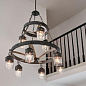 Grainger 38.25" 9 Light 2 Tier Chandelier Weathered Zinc Clear Water Glass люстра 82337 Kichler — фото 4