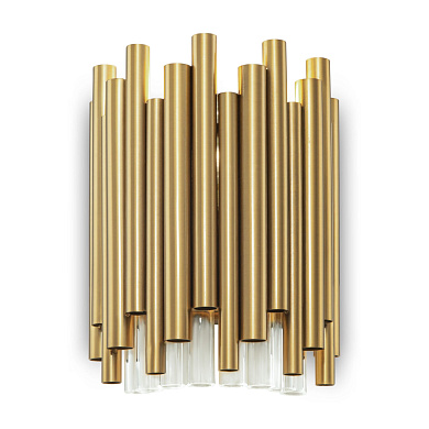 настенное бра из вертикальных латунных цилиндров