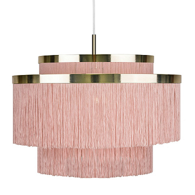 подвесной светильник с многослойным розовым абажуром