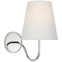 Lyndsie Small Sconce полированный никель с льняным абажуром