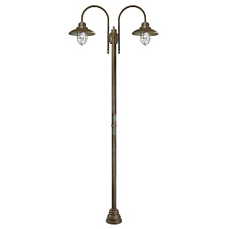 3316 Moretti Luce Patio Cage уличный парковый фонарь с двумя плафонами на металлической стойке