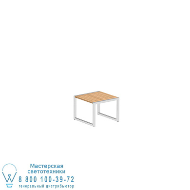 Приставной столик Ninix 52x50 см из нержавеющей стали и столешницы из тикового дерева Royal Botania