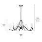 Freesia 8 Light Chandelier Anvil Iron with White Accents люстра 52456AVI Kichler — фото 11