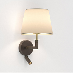 1483011 Astro lighting Club настенное бра для чтения с тканевым абажуром бронза латунь
