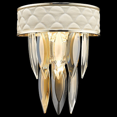 накладной потолочный светильник с подвесными стеклянными элементами цвета шампань