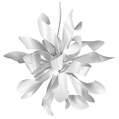 подвесной светильник в форме цветка белого цвета