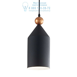 194684 Ideal lux Triade подвесной светильник с конусным чёрным плафоном и золотистой деталью