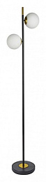 A2224PN-2BK Arte Lamp Alcor напольный торшер с двумя сферическими плафонами на вертикальной стойке