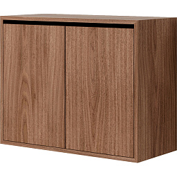 42053 New Works New Works Shelving System высокий шкаф с дверцами под орех для хранения