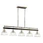 Eastmont 5 Light Linear Chandelier with Clear Glass Polished Nickel and Walnut Wood люстра 52404PN Kichler — фото 3