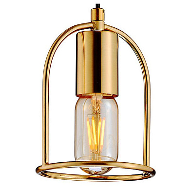 подвесной светильник с купольным стеклянным плафоном в арочной металлической раме