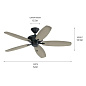52" Renew Energy Star Fan Satin Black люстра-вентилятор 330164SBK Kichler — фото 6