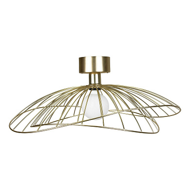 потолочный светильник с металлическим абажуром из матовой латуни