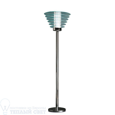 торшер с прозрачным абажуром в форме конуса