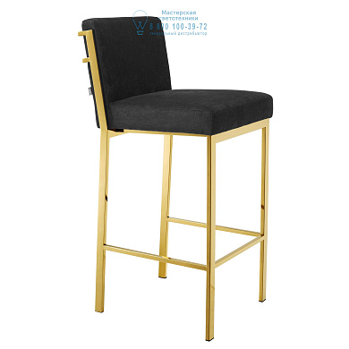 111419 Bar Stool Scott gold finish black velvet Eichholtz