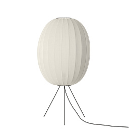 KWH65 PW FL Knit-Wit Made By Hand Напольный светильник с овальным текстильным абажуром белого цвета