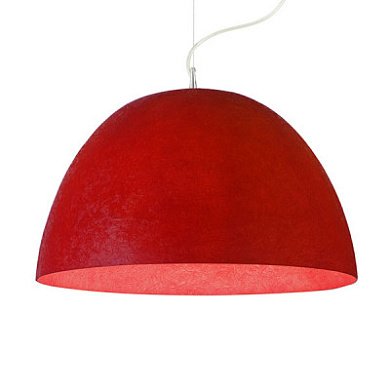 подвесная люстра с купольным плафоном ярко-красного цвета