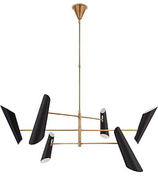 ARN5411HAB-BLK Visual Comfort Franca люстра с шестью коническими плафонами и каркасом из антикварной латуни
