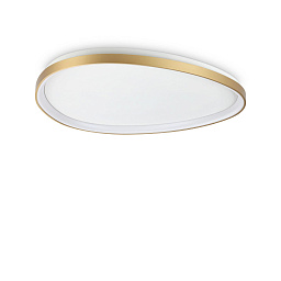 328096 Ideal lux Gemini потолочный светильник с матовой латунной рамой и овальным контуром