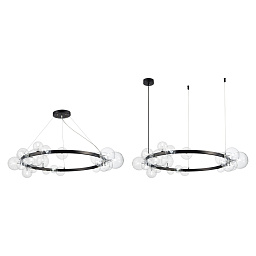 SL1165.403.24 ST-Luce Nekton подвесной светильник кольцевой формы с шарообразными стеклянными плафонами