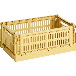 AB634-A601-AF64 Hay Colour Crate ящик пластиковый для хранения прямоугольный золотисто-жёлтого цвета