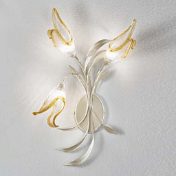319/3A Soft ivory Amber IDL Alloro настенное бра с изогнутыми плафонами цвета слоновой кости