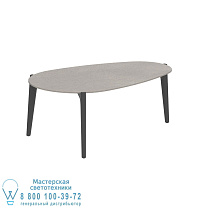 СТОЛИК TEA TIME 100X60CM H40 АНТРАЦИТОВЫЙ КЕРАМИЧЕСКИЙ CEMENTO LUMINOSO Royal Botania